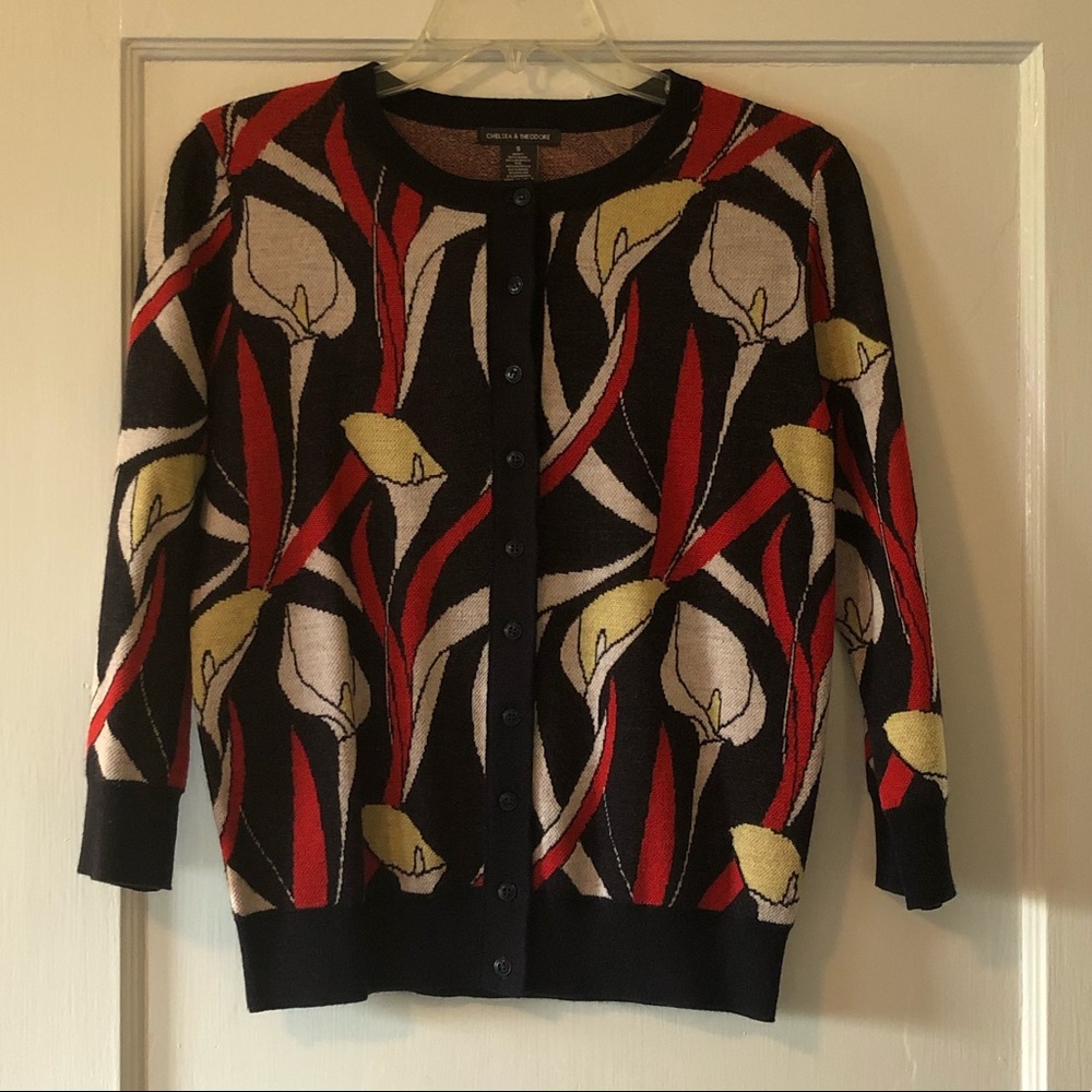 Chelsea & Theodore Lily Wool Blend Cardigan SMALL